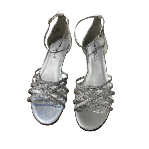 Easy Street Sling Back Strap Sandals Silver Size 10WW Sparkle - Picture 12 of 12